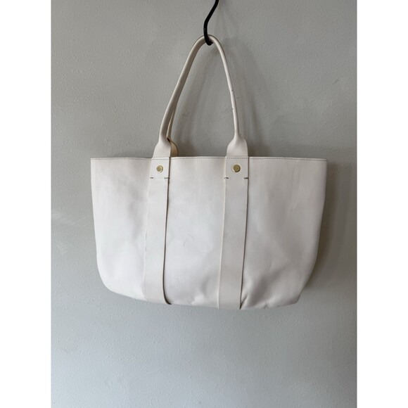 Clare V Handbags - Clare V. Vivier La Tropezienne White Leather Shopper Tote Laptop Work Bag Troupe